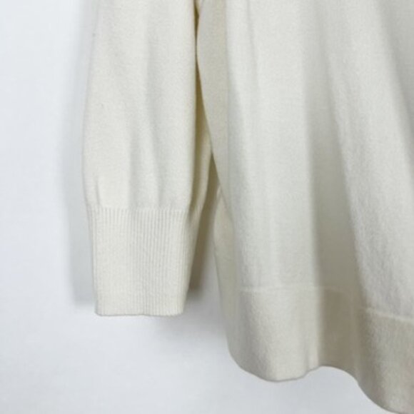 Michael Kors Sweater Womens 2X Ivory Open-Front Asymmetrical Waterfall Cardigan - Picture 4 of 11